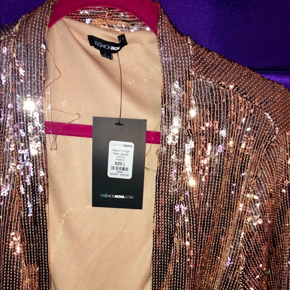 New  fashion nova Sequin with Fringe party jacket